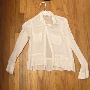 Abercrombie sheer white button down blouse